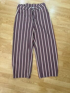 Striped Burgundy Brown Cream Jean